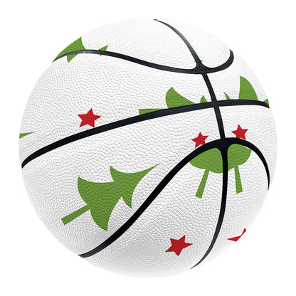 Christmas Tree And Star Pattern Print Basketball