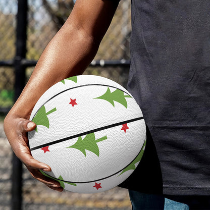 Christmas Tree And Star Pattern Print Basketball