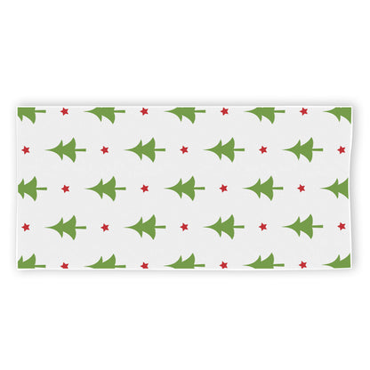 Christmas Tree And Star Pattern Print Beach Towel