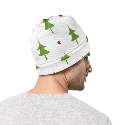 Christmas Tree And Star Pattern Print Beanie