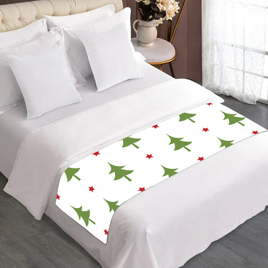 Christmas Tree And Star Pattern Print Bed Runner