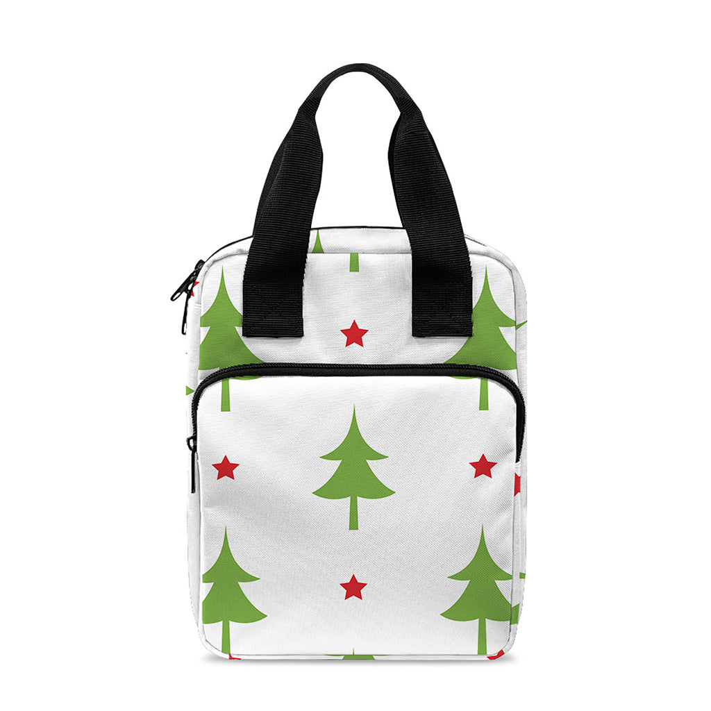 Christmas Tree And Star Pattern Print Bible Tote Bag