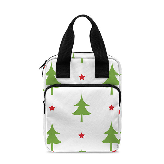 Christmas Tree And Star Pattern Print Bible Tote Bag