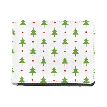 Christmas Tree And Star Pattern Print Bifold Wallet