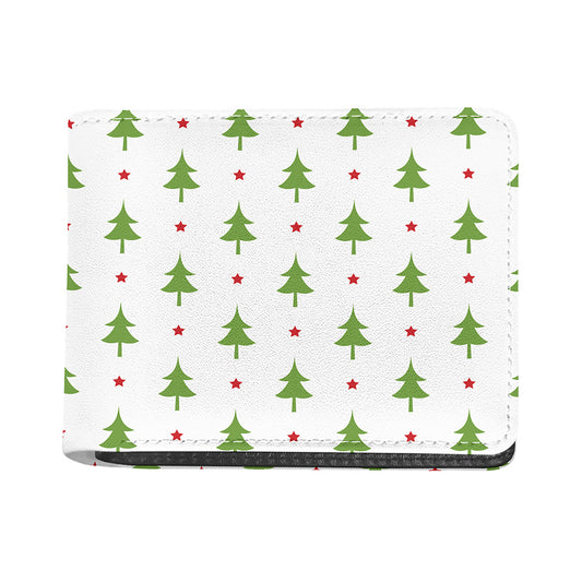 Christmas Tree And Star Pattern Print Bifold Wallet