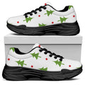 Christmas Tree And Star Pattern Print Black Chunky Shoes