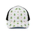 Christmas Tree And Star Pattern Print Black Mesh Trucker Hat