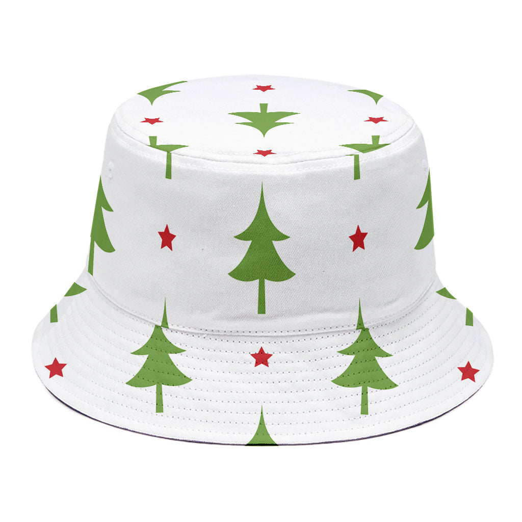 Christmas Tree And Star Pattern Print Bucket Hat