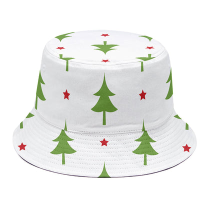 Christmas Tree And Star Pattern Print Bucket Hat