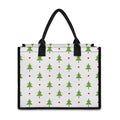 Christmas Tree And Star Pattern Print Canvas Tote Bag