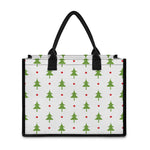 Christmas Tree And Star Pattern Print Canvas Tote Bag