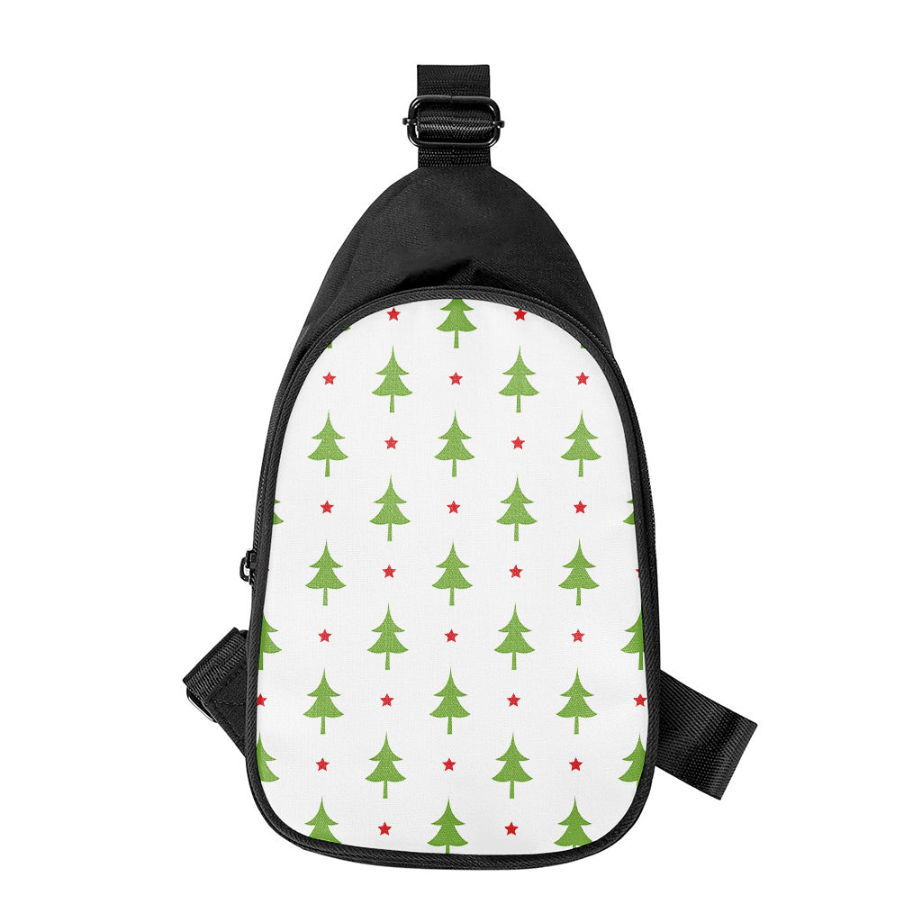 Christmas Tree And Star Pattern Print Chest Bag