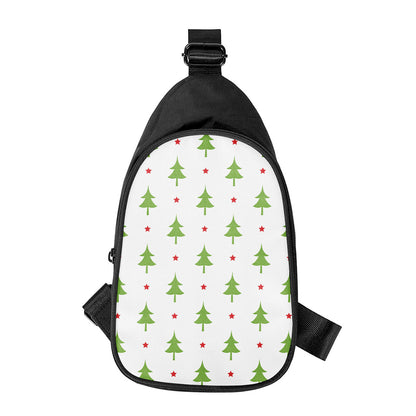 Christmas Tree And Star Pattern Print Chest Bag
