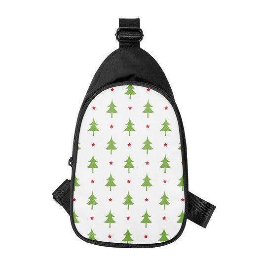 Christmas Tree And Star Pattern Print Chest Bag