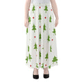 Christmas Tree And Star Pattern Print Chiffon Maxi Skirt