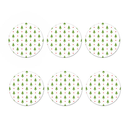 Christmas Tree And Star Pattern Print Coaster Set