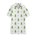 Christmas Tree And Star Pattern Print Cotton Hawaiian Shirt