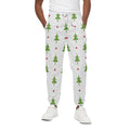 Christmas Tree And Star Pattern Print Cotton Sweatpants