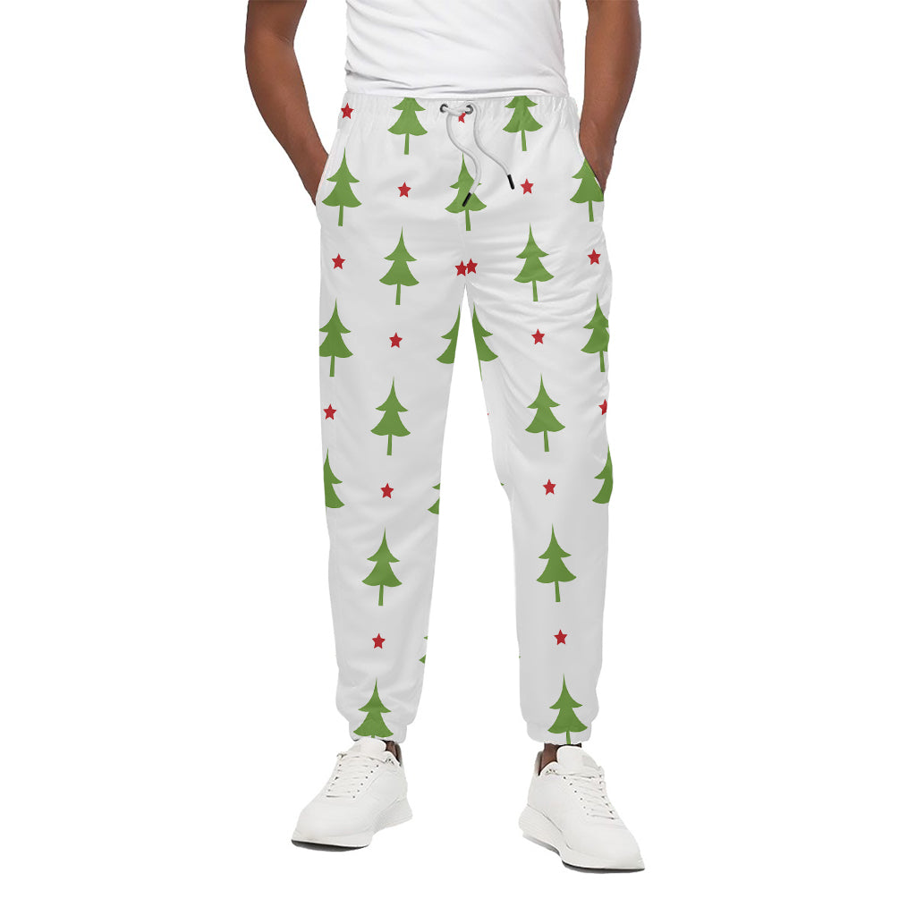 Christmas Tree And Star Pattern Print Cotton Pants