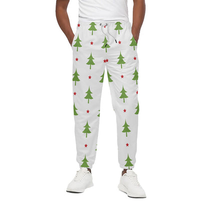 Christmas Tree And Star Pattern Print Cotton Pants