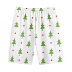 Christmas Tree And Star Pattern Print Cotton Shorts