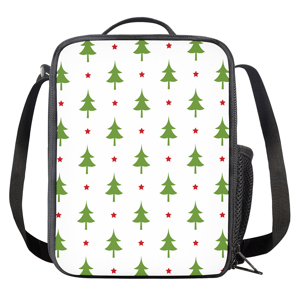 Christmas Tree And Star Pattern Print Crossbody Lunch Bag