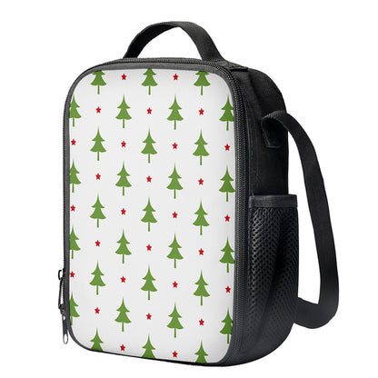 Christmas Tree And Star Pattern Print Crossbody Lunch Bag