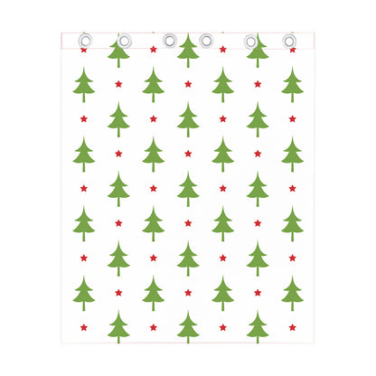 Christmas Tree And Star Pattern Print Curtain