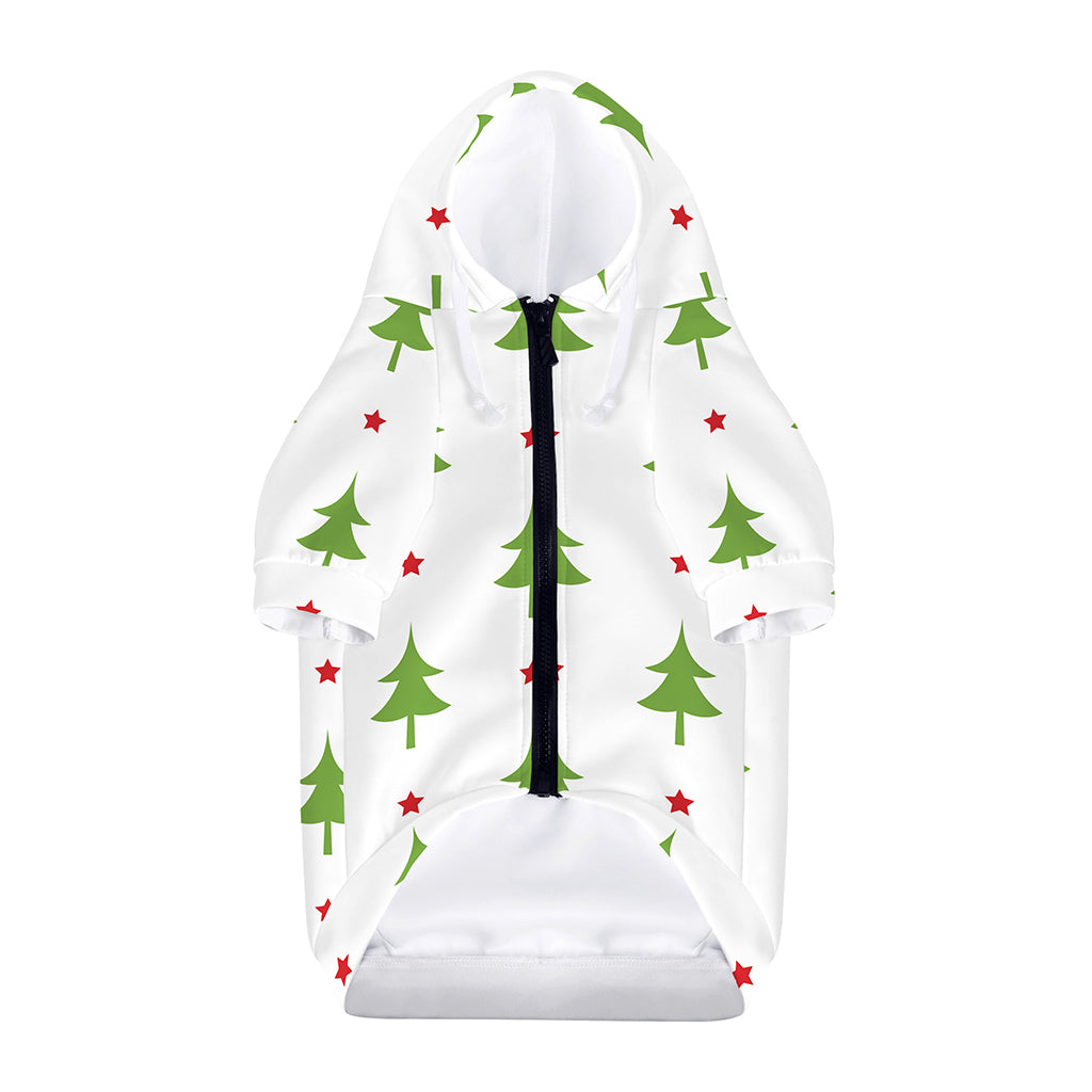 Christmas Tree And Star Pattern Print Dog Zip Up Hoodie