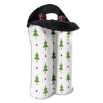 Christmas Tree And Star Pattern Print Double Neoprene Wine Tote