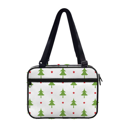 Christmas Tree And Star Pattern Print Double Strap Bible Bag