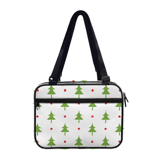 Christmas Tree And Star Pattern Print Double Strap Bible Bag