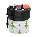 Christmas Tree And Star Pattern Print Drawstring Makeup Bag