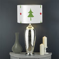 Christmas Tree And Star Pattern Print Drum Lamp Shade