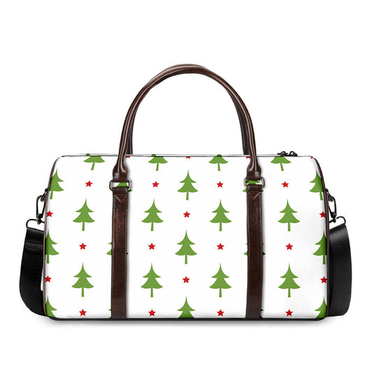 Christmas Tree And Star Pattern Print Duffle Bag