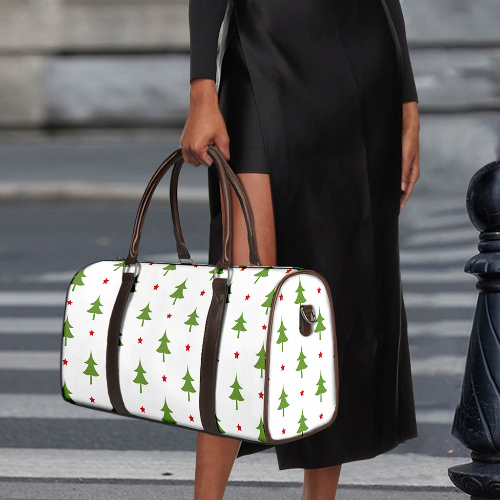 Christmas Tree And Star Pattern Print Duffle Bag