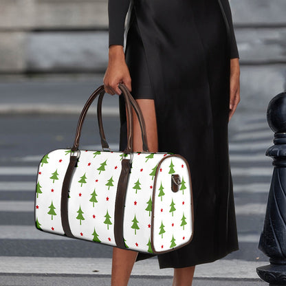 Christmas Tree And Star Pattern Print Duffle Bag