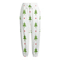 Christmas Tree And Star Pattern Print Fleece Lined Knit Pants