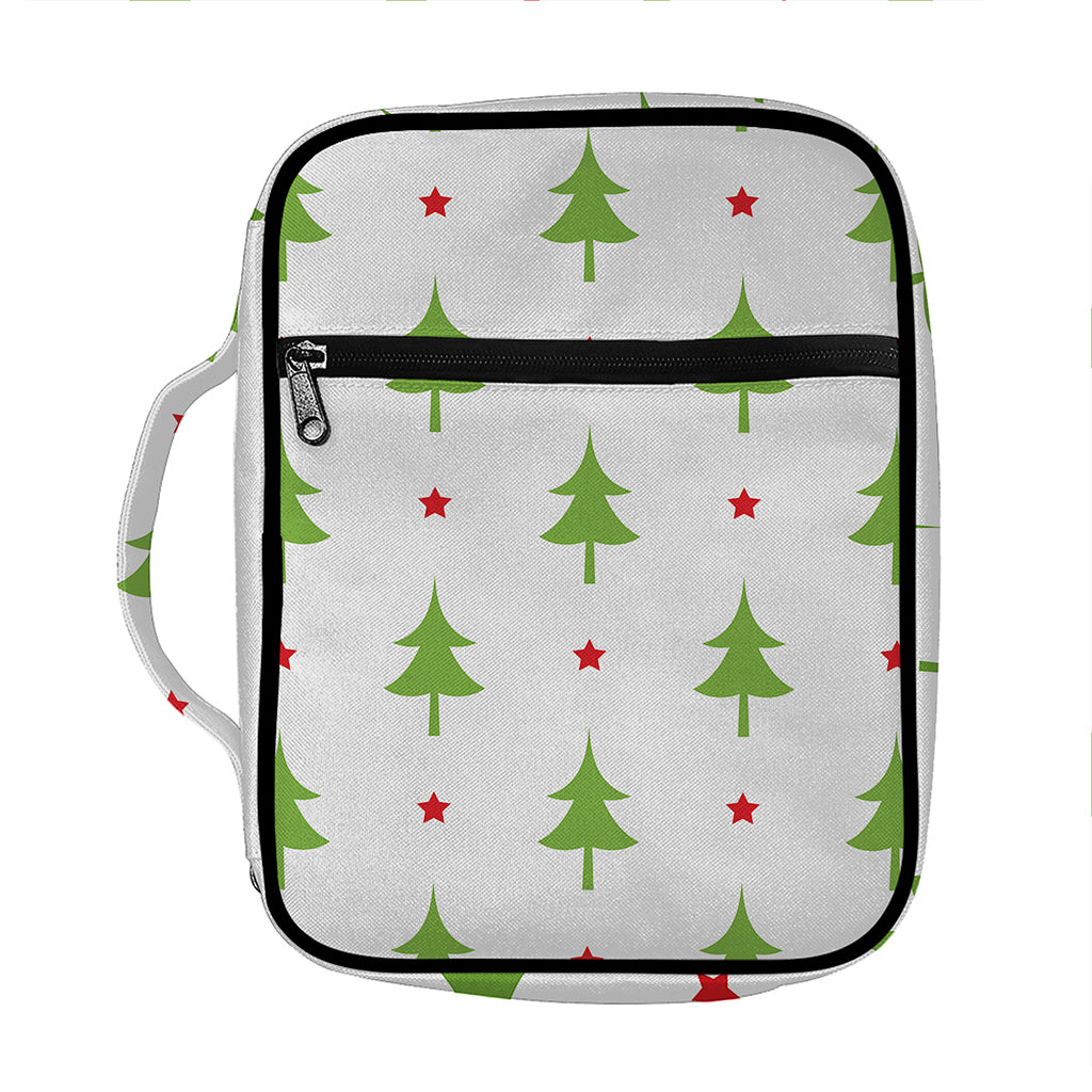 Christmas Tree And Star Pattern Print Front Pocket Bible Bag