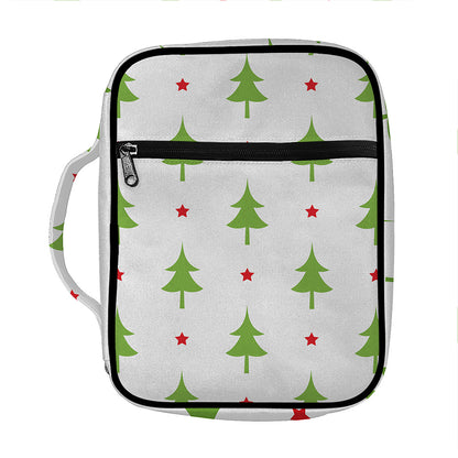 Christmas Tree And Star Pattern Print Front Pocket Bible Bag
