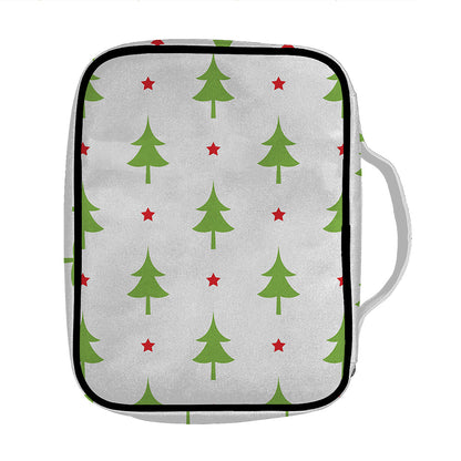 Christmas Tree And Star Pattern Print Front Pocket Bible Bag