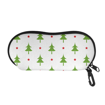 Christmas Tree And Star Pattern Print Glasses Case