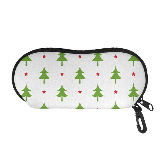 Christmas Tree And Star Pattern Print Glasses Case