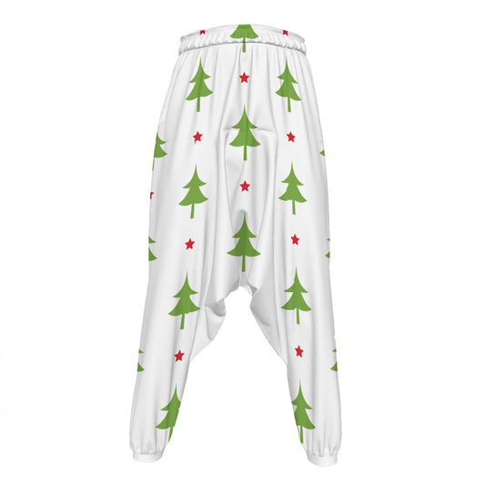 Christmas Tree And Star Pattern Print Hammer Pants