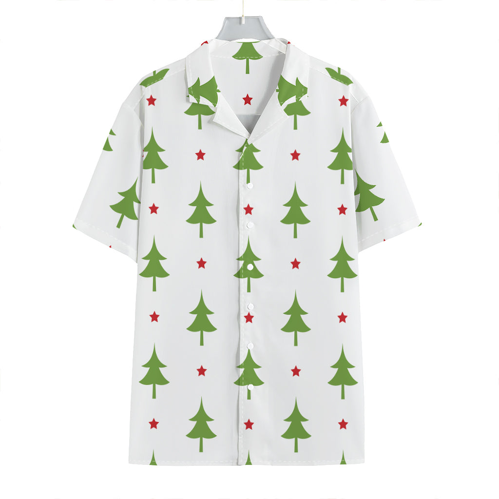 Christmas Tree And Star Pattern Print Hawaiian Shirt