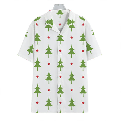 Christmas Tree And Star Pattern Print Hawaiian Shirt