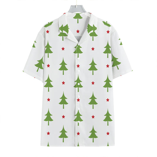 Christmas Tree And Star Pattern Print Hawaiian Shirt