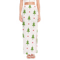 Christmas Tree And Star Pattern Print High Slit Maxi Skirt