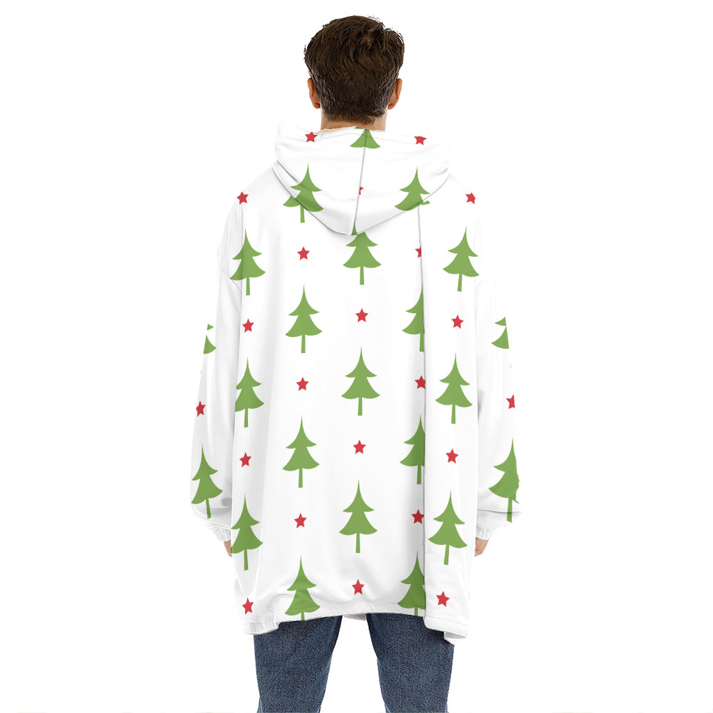 Christmas Tree And Star Pattern Print Hoodie Blanket