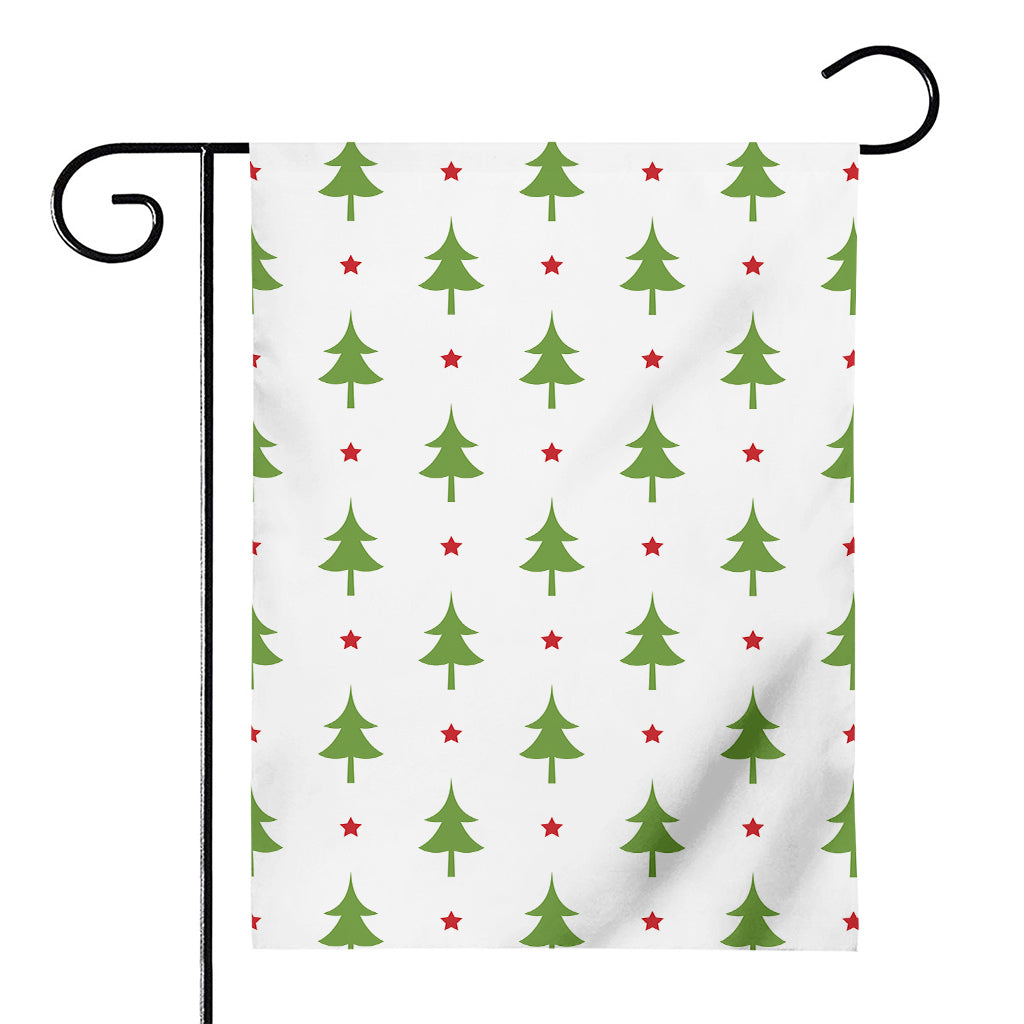 Christmas Tree And Star Pattern Print House Flag